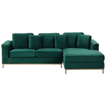 Linksseitiges Ecksofa aus Samtstoff Modern OSLO