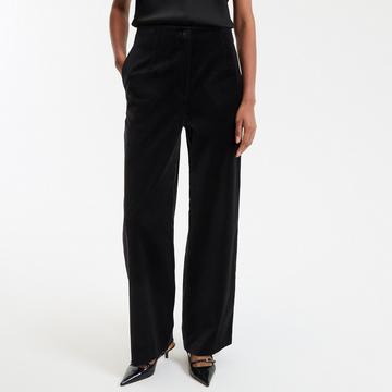 Pantalon large en velours lisse