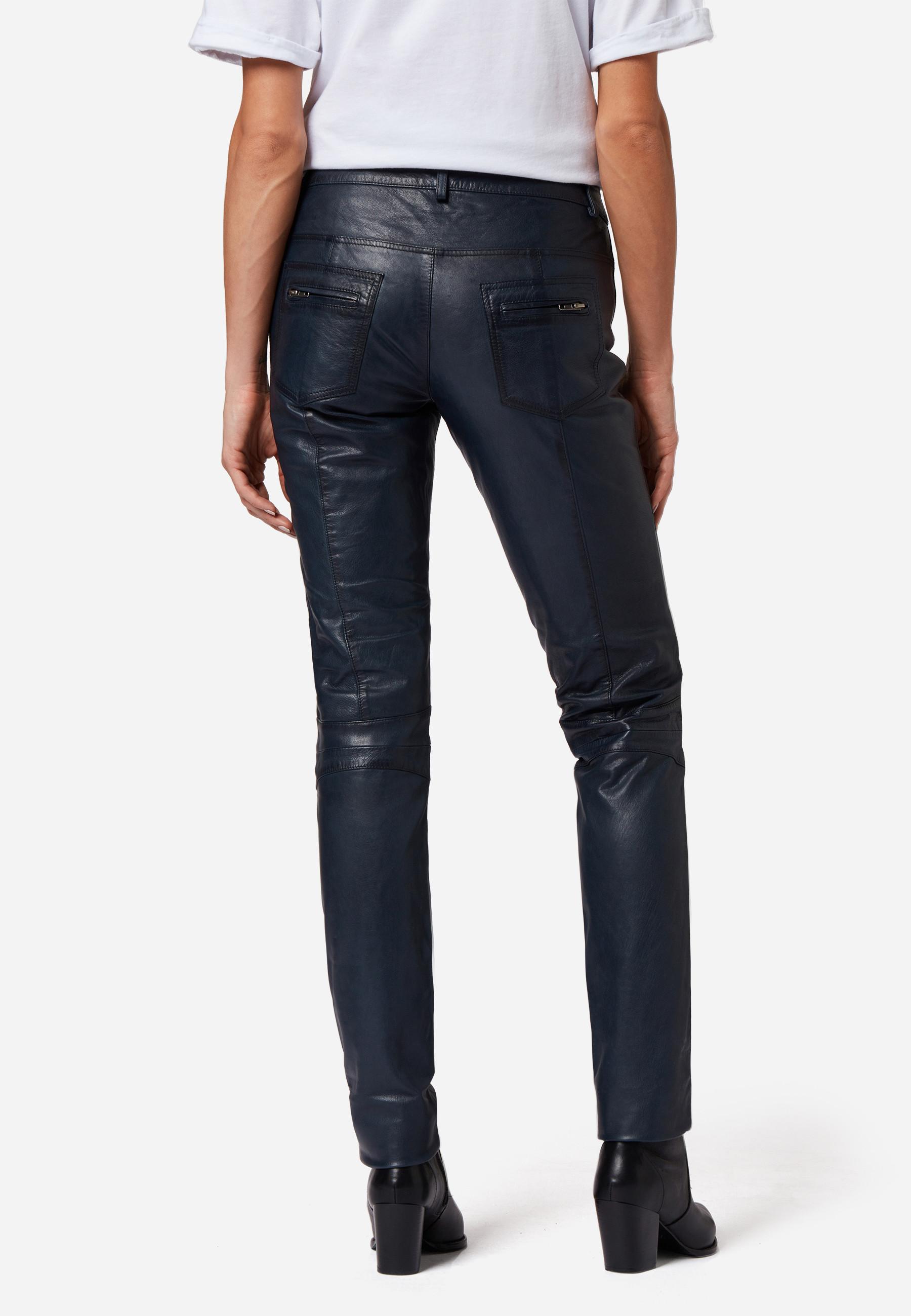 RICANO  Pantalon en cuir  Donna, avec éléments de biker 