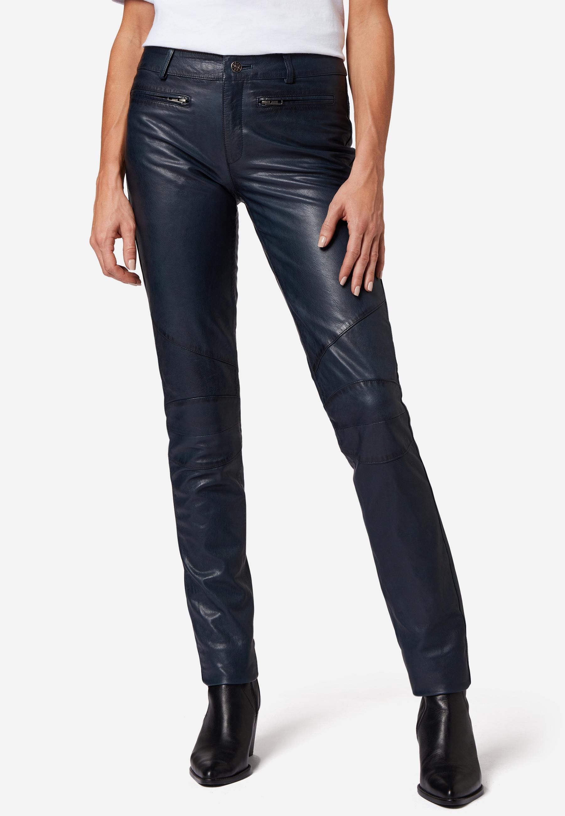 RICANO  Pantalon en cuir  Donna, avec éléments de biker 