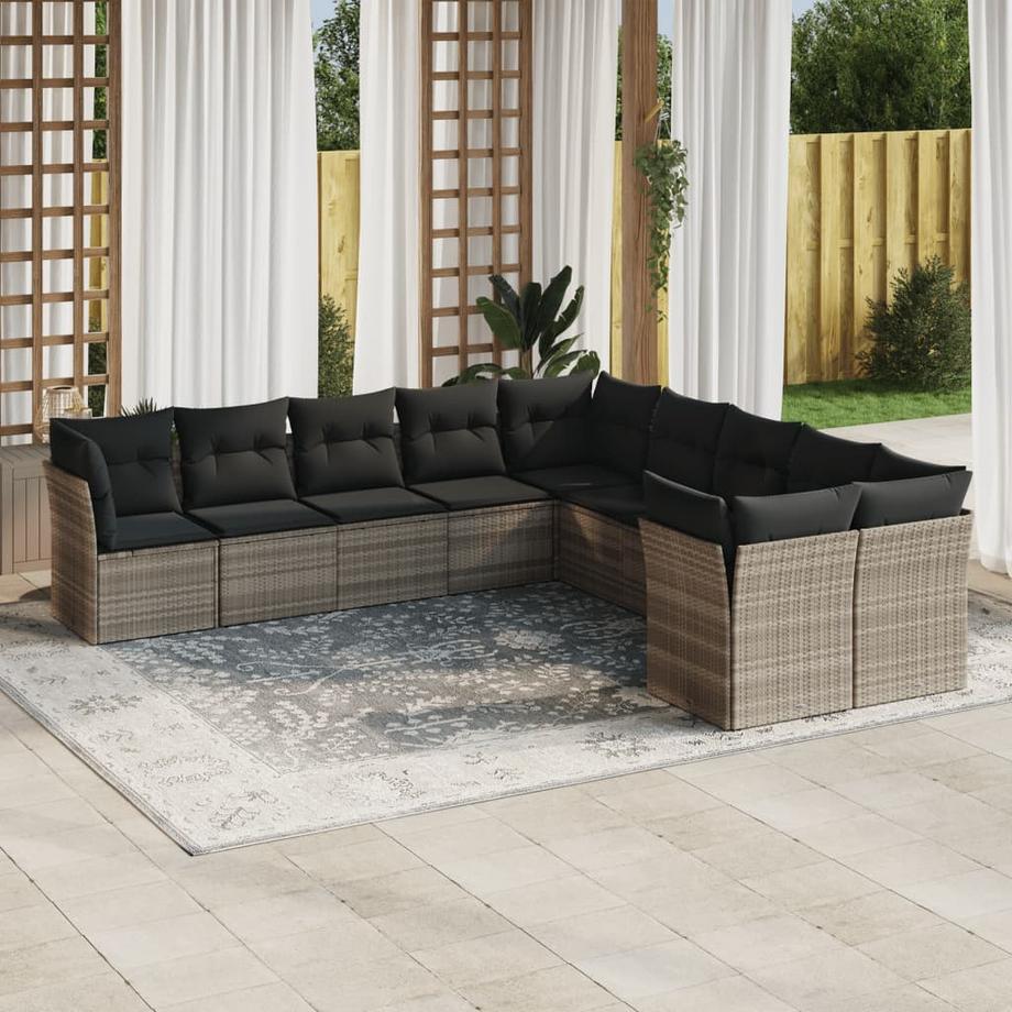 VidaXL Ensemble de canapés de jardin rotin synthétique  