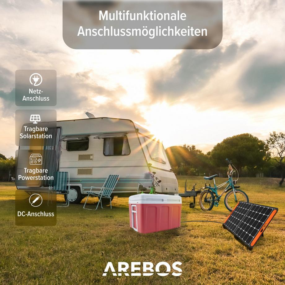 Arebos  Kühlbox 40L Auto Thermoelektrische Warmhaltebox 12V 230V Kühlschrank 