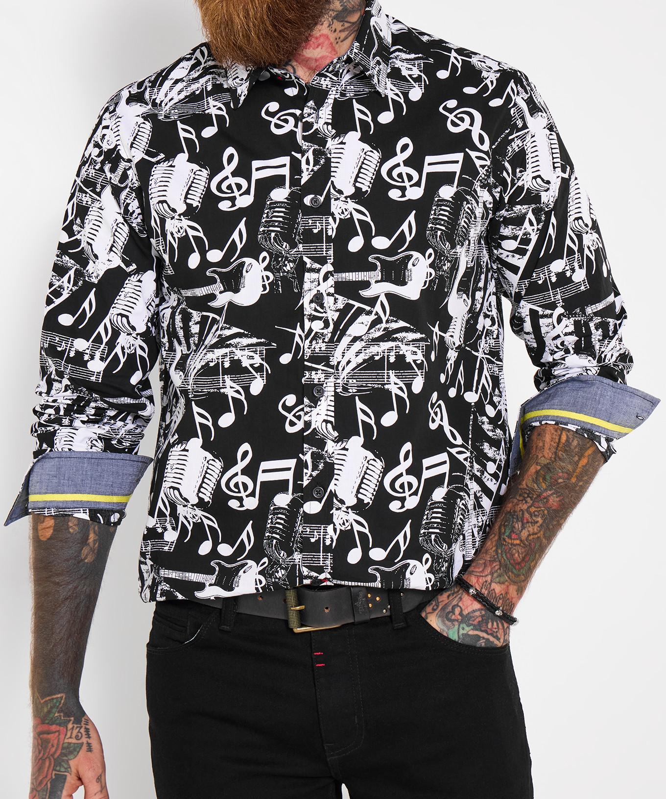 Joe Browns Langarm Hemd mit Notenmotiv  