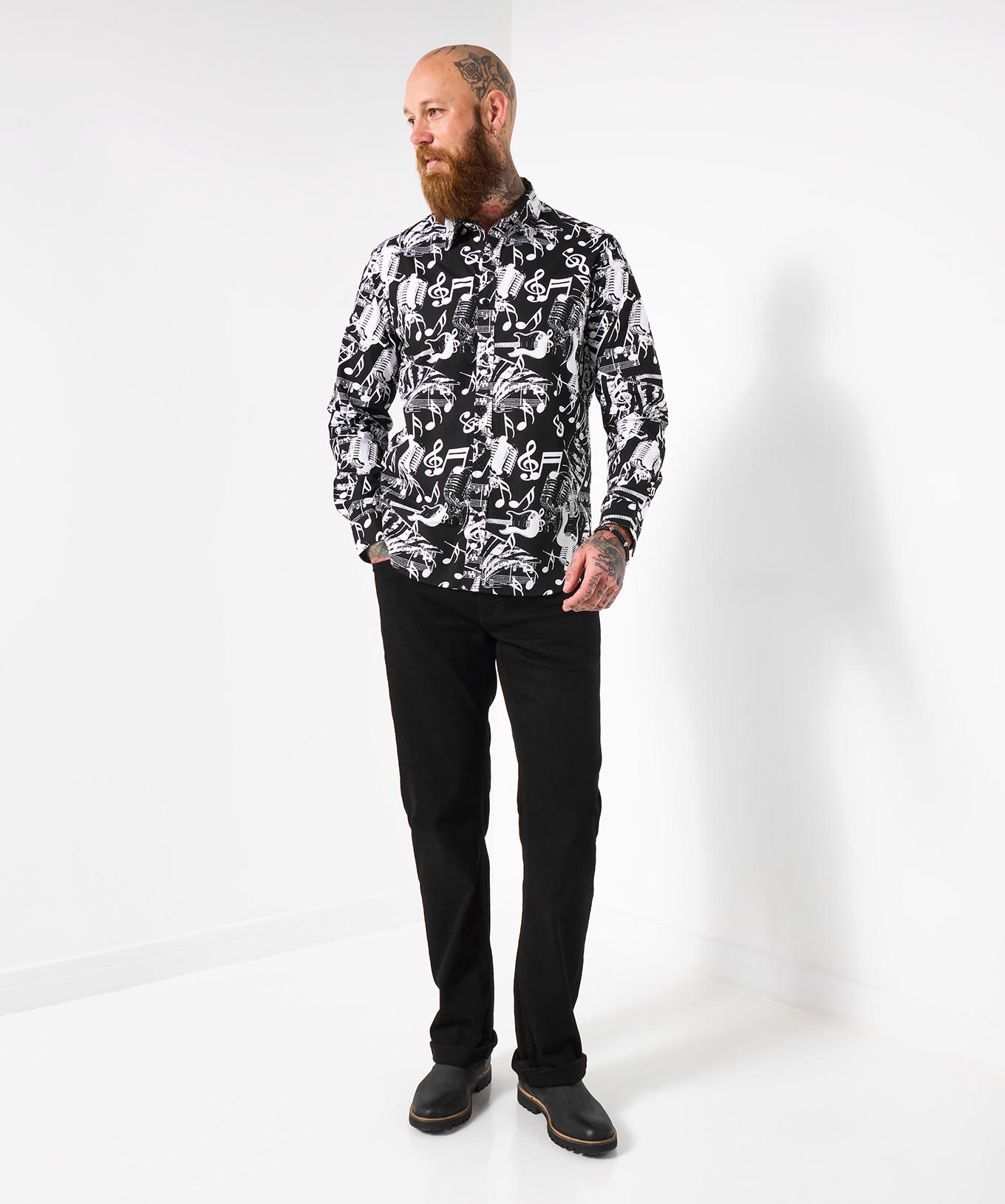 Joe Browns Langarm Hemd mit Notenmotiv  