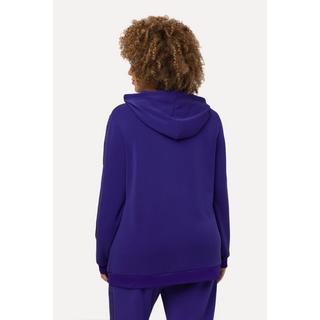 Ulla Popken  Sweat-shirt à manches longues et capuche, lettrage imprimé 