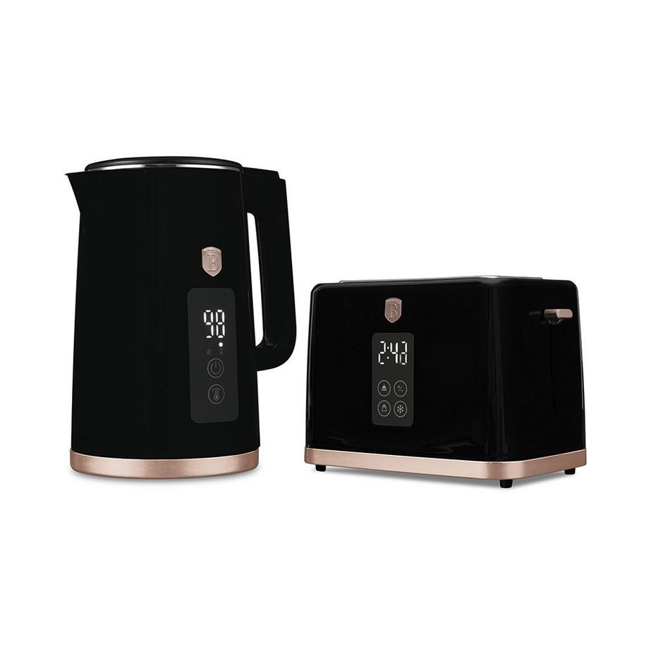 Berlinger Wasserkocher & Toaster mit Digitalanzeige Black Rose Collection  