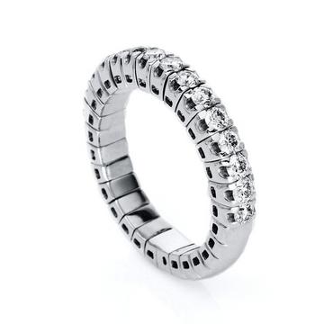 Mémoire-Ring 585/14K Weissgold Diamant 0.71ct.