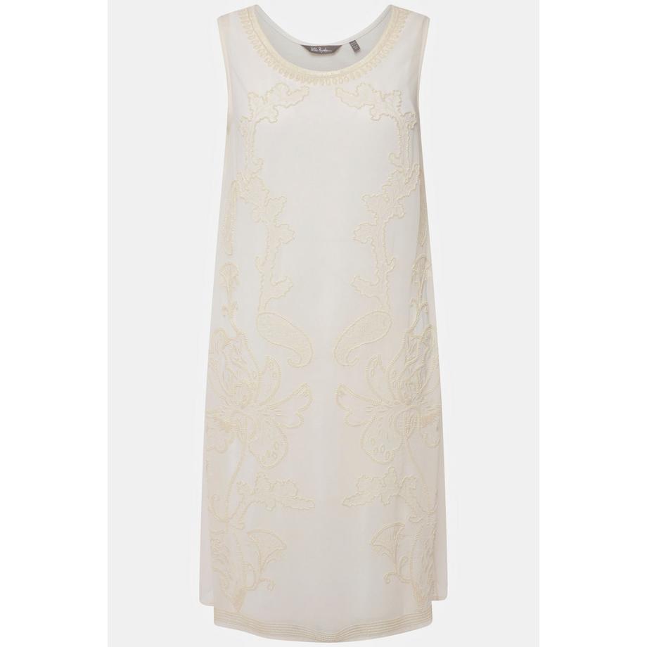 Ulla Popken Doppellagiges Perlen A-Linien Ärmelloses Kleid  