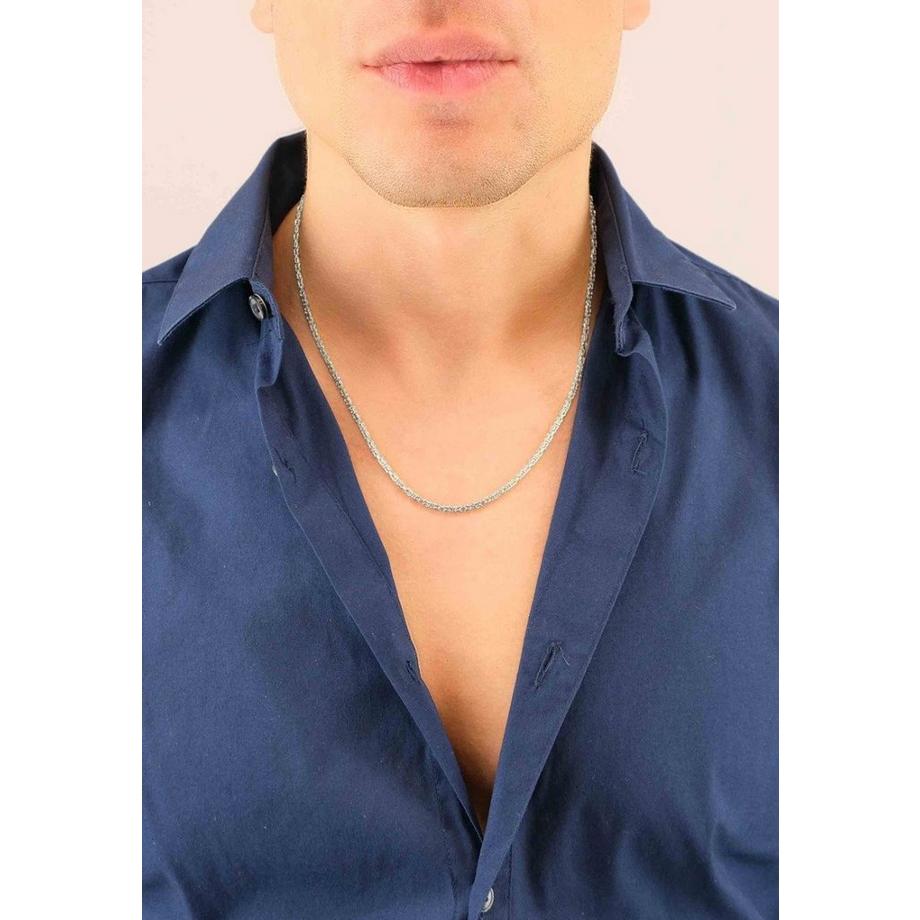 MUAU Schmuck  Collier Königskette klassisch Weissgold 750, 2mm, 50cm 