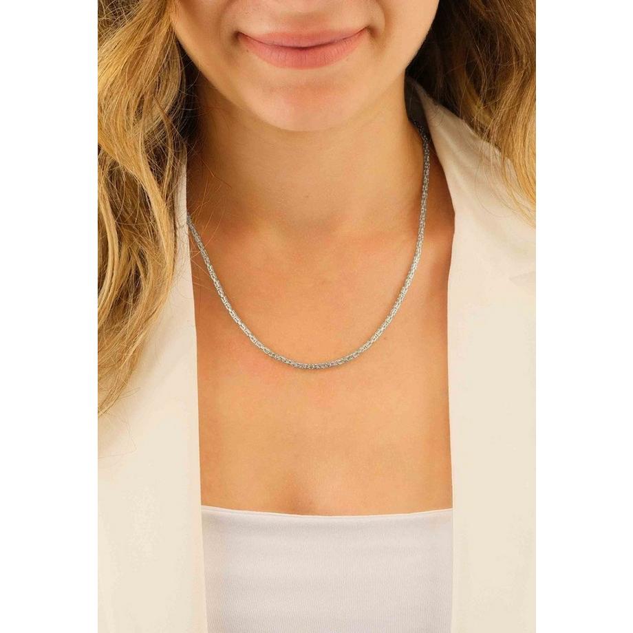 MUAU Schmuck  Collier Königskette klassisch Weissgold 750, 2mm, 50cm 