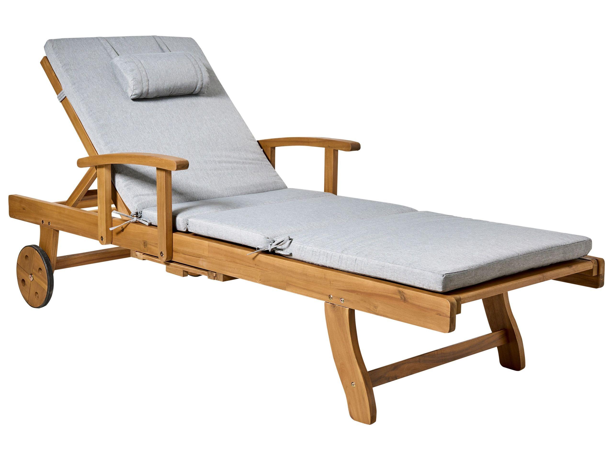 Beliani Transat avec coussin en Acacia Rustique JAVA PREMIUM  