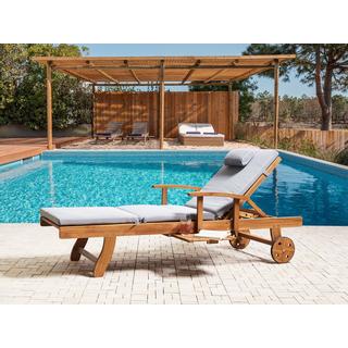 Beliani Transat avec coussin en Acacia Rustique JAVA PREMIUM  