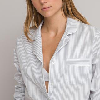 La Redoute Collections  Chemise de nuit forme liquette en popeline rayée 