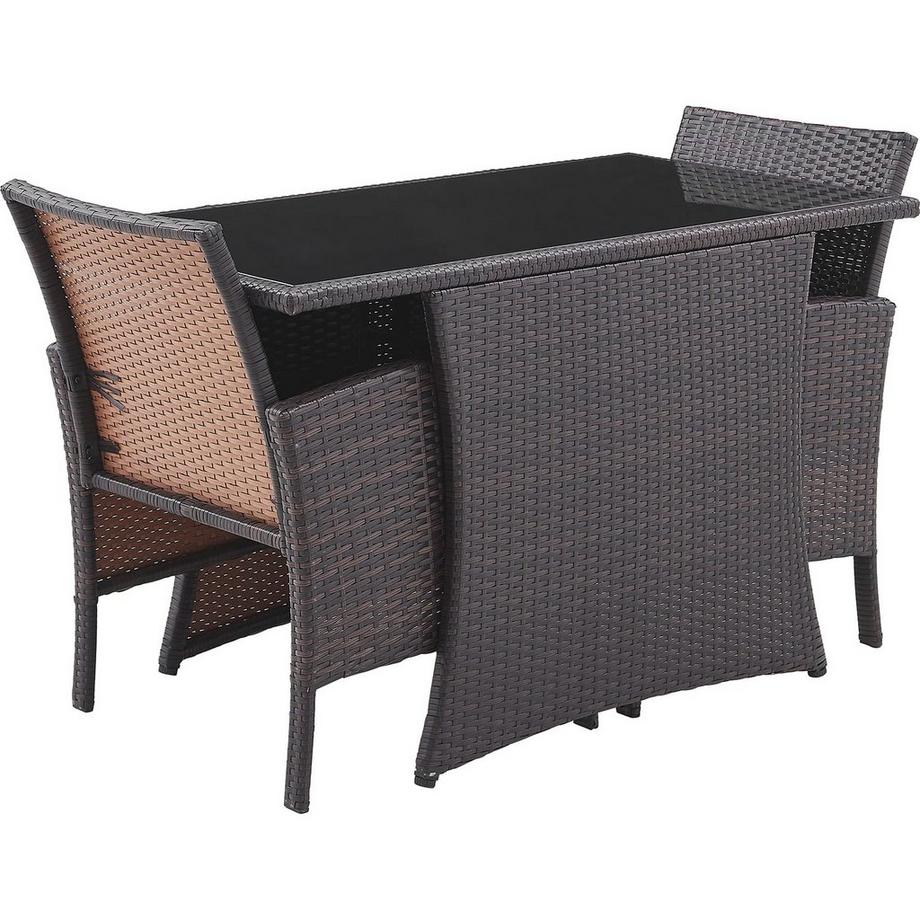 mutoni Salon de jardin Dreflic marron noir (5 pièces)  