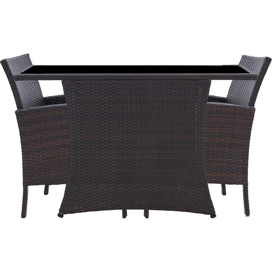 mutoni Salon de jardin Dreflic marron noir (5 pièces)  