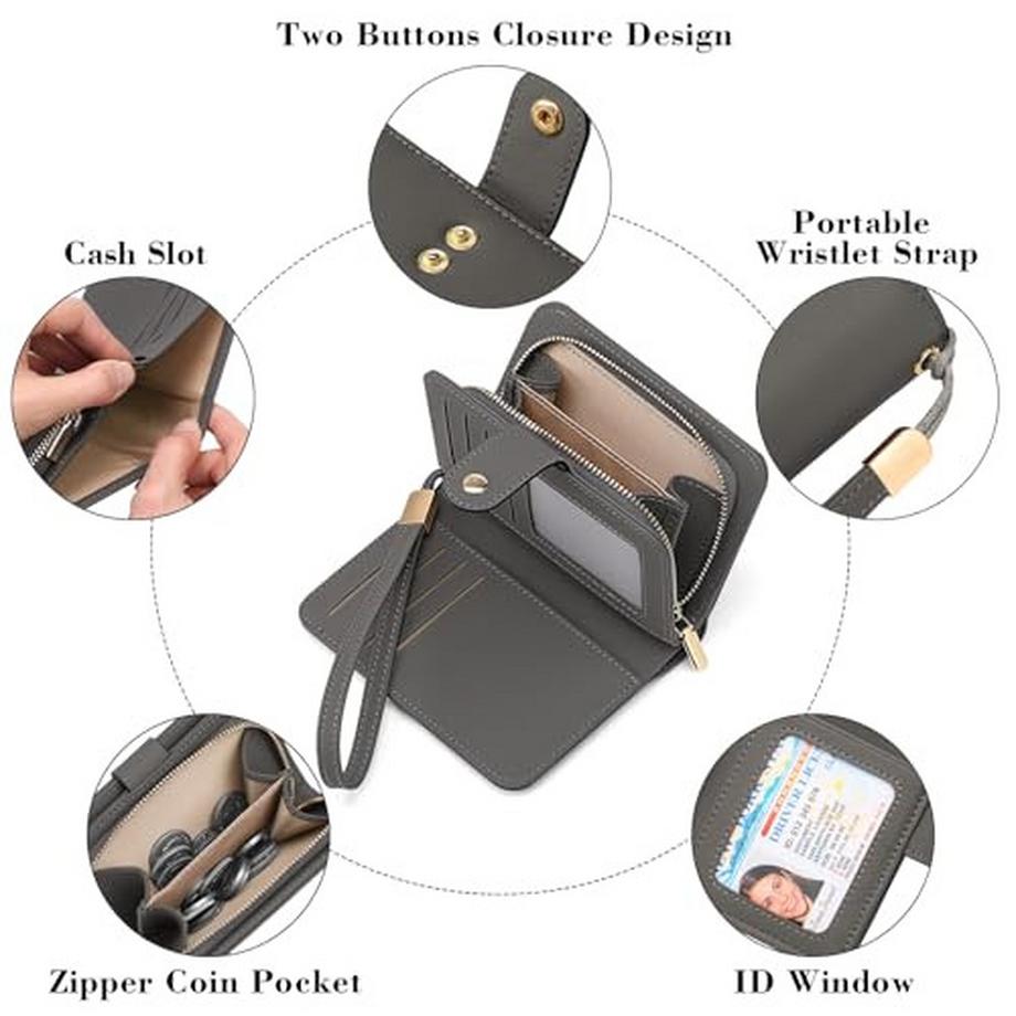 Only-bags.store Portemonnaie Reißverschluss mit Münzfach & RFID-Schutz  