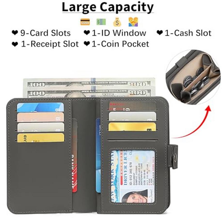 Only-bags.store Portemonnaie Reißverschluss mit Münzfach & RFID-Schutz  