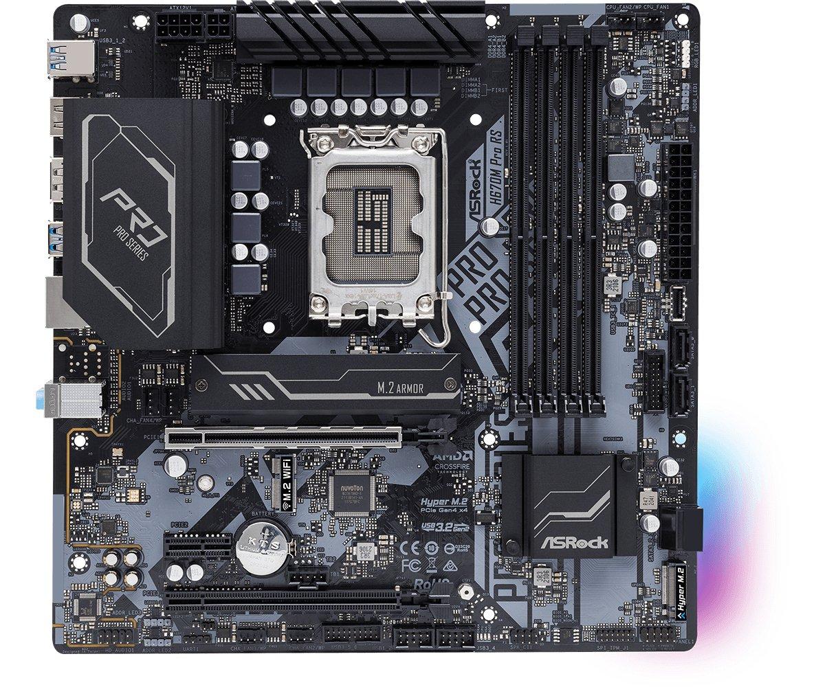 ASRock  H670M Pro RS Intel H670 LGA 1700 micro ATX 