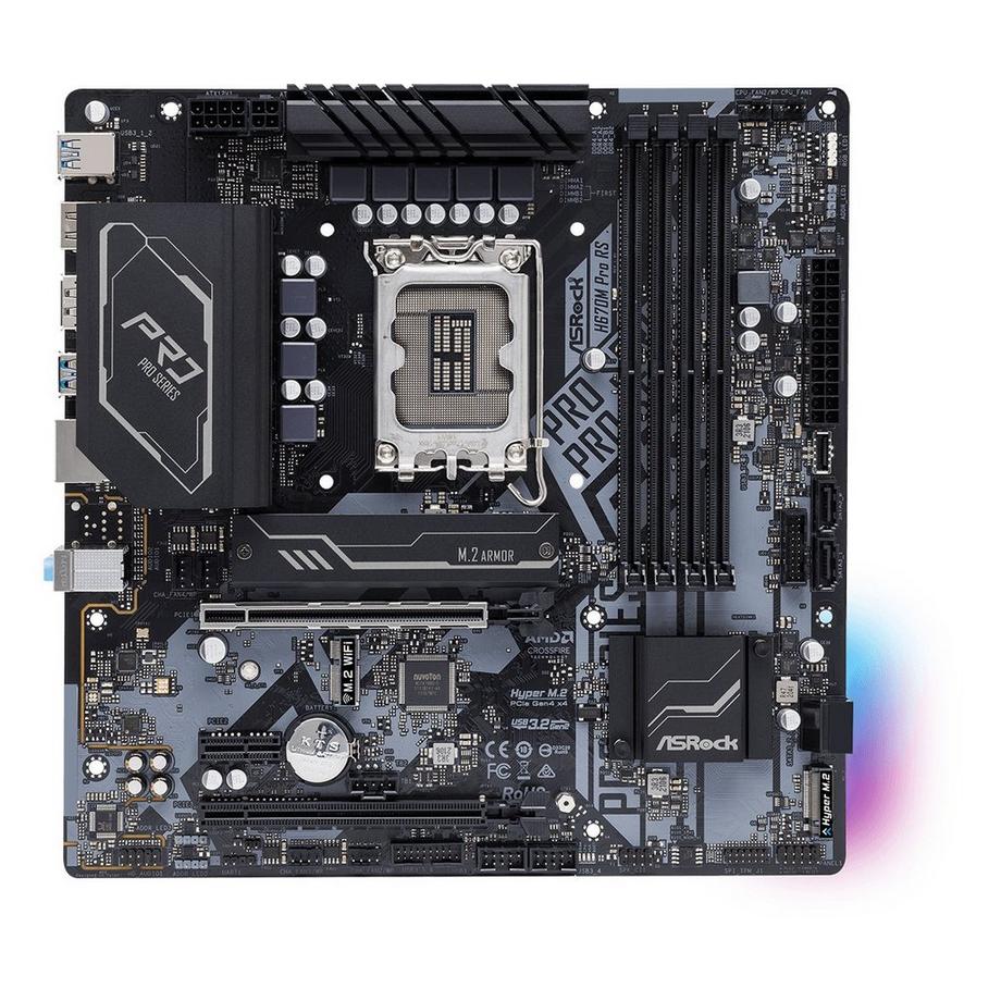 ASRock  H670M Pro RS Intel H670 LGA 1700 micro ATX 