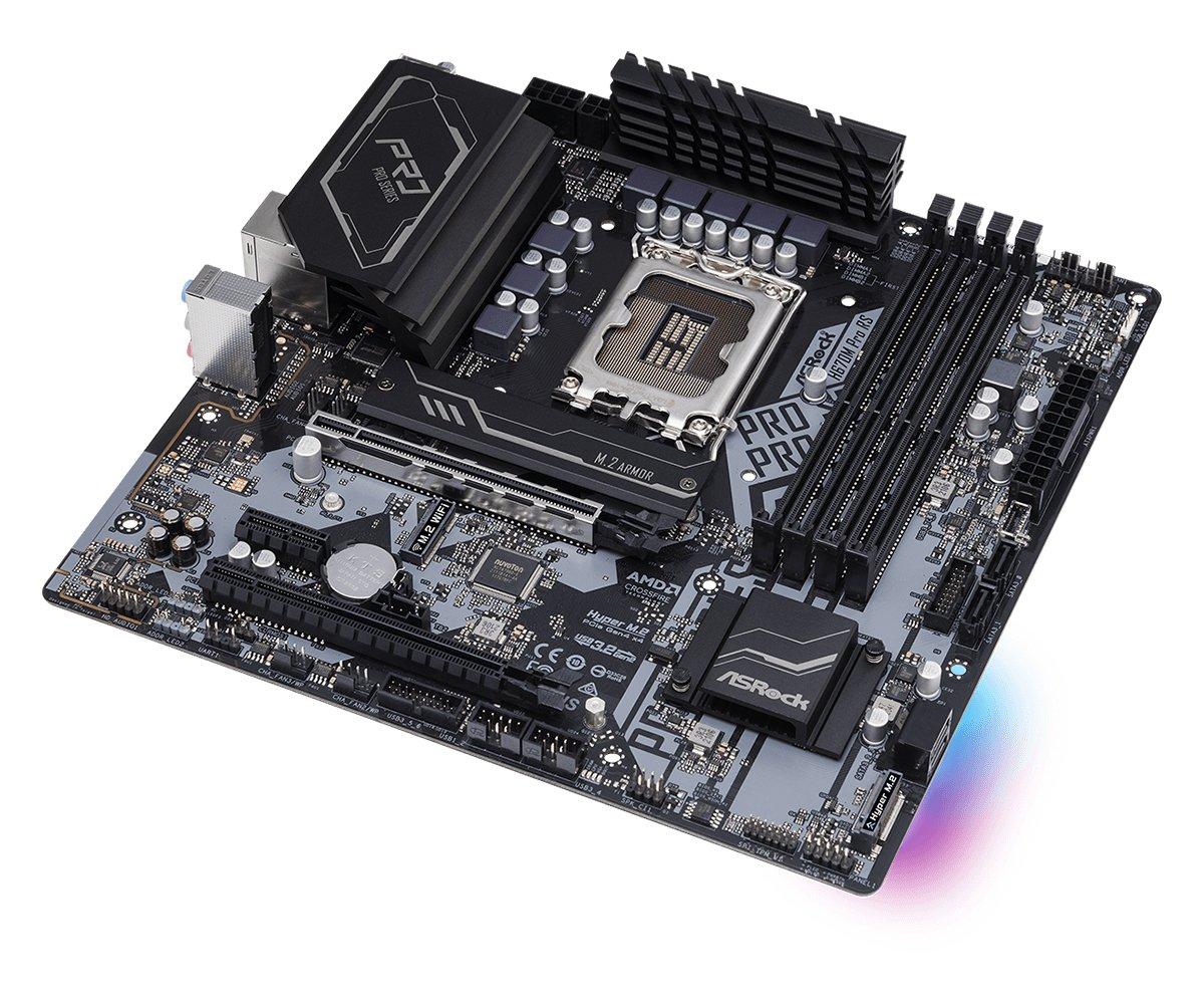 ASRock  H670M Pro RS Intel H670 LGA 1700 micro ATX 