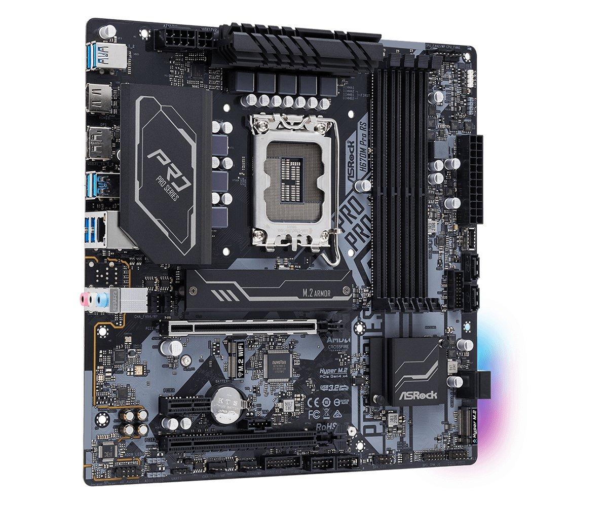 ASRock  H670M Pro RS Intel H670 LGA 1700 micro ATX 