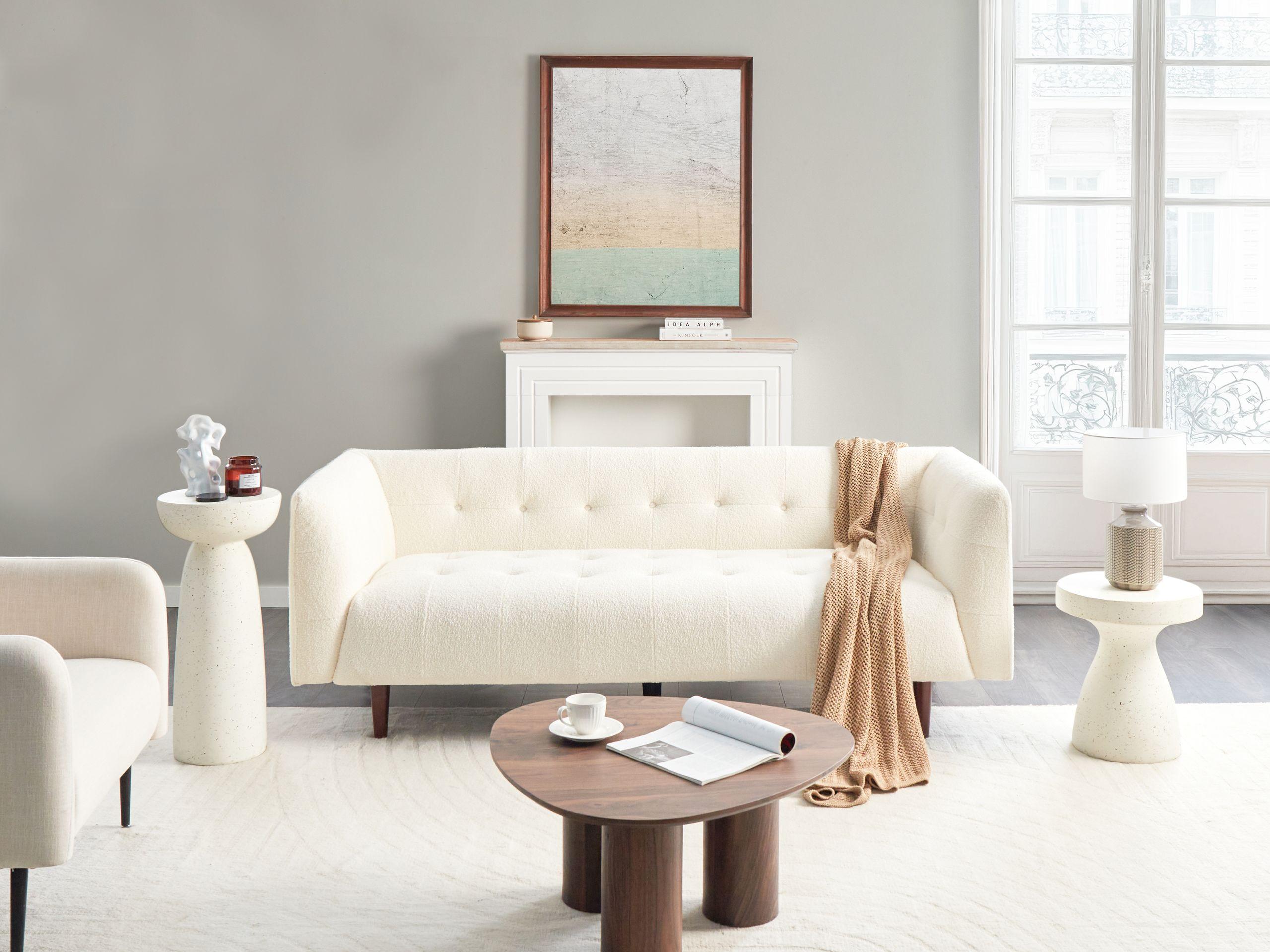 Beliani Canapé 3 places en Bouclé Rétro BYSKE  