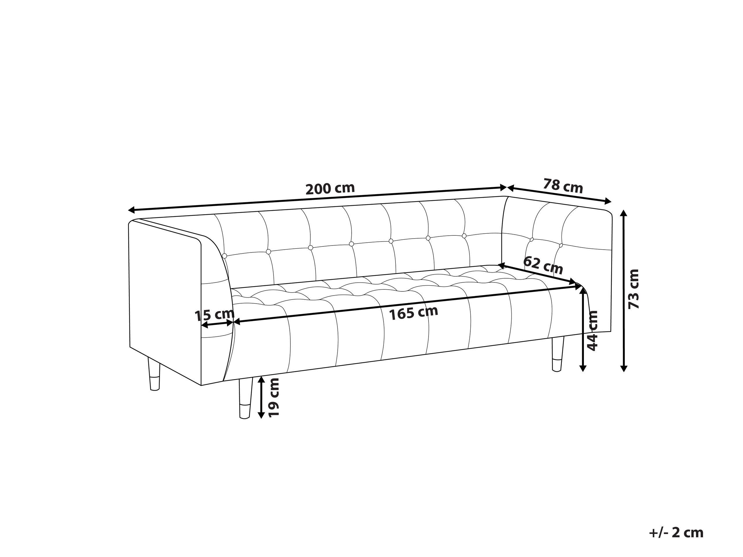 Beliani Canapé 3 places en Bouclé Rétro BYSKE  
