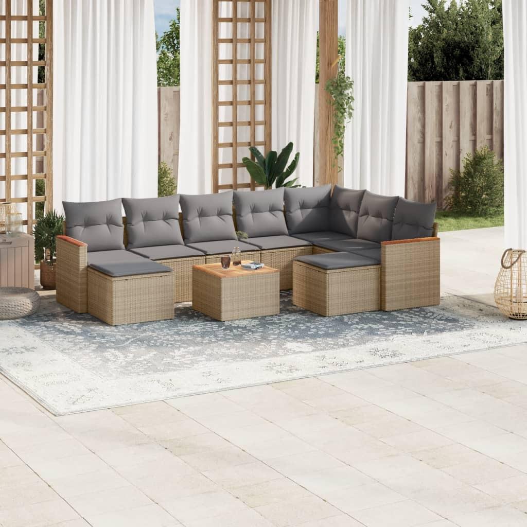 VidaXL set divano da giardino Polirattan  