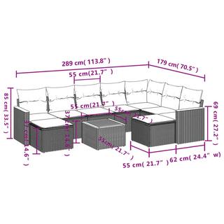 VidaXL set divano da giardino Polirattan  