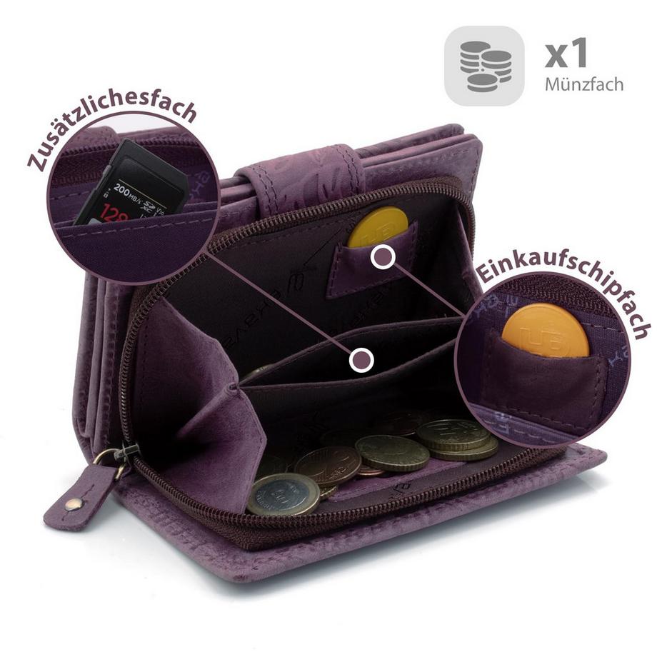Only-bags.store  Portefeuille en cuir avec protection RFID 