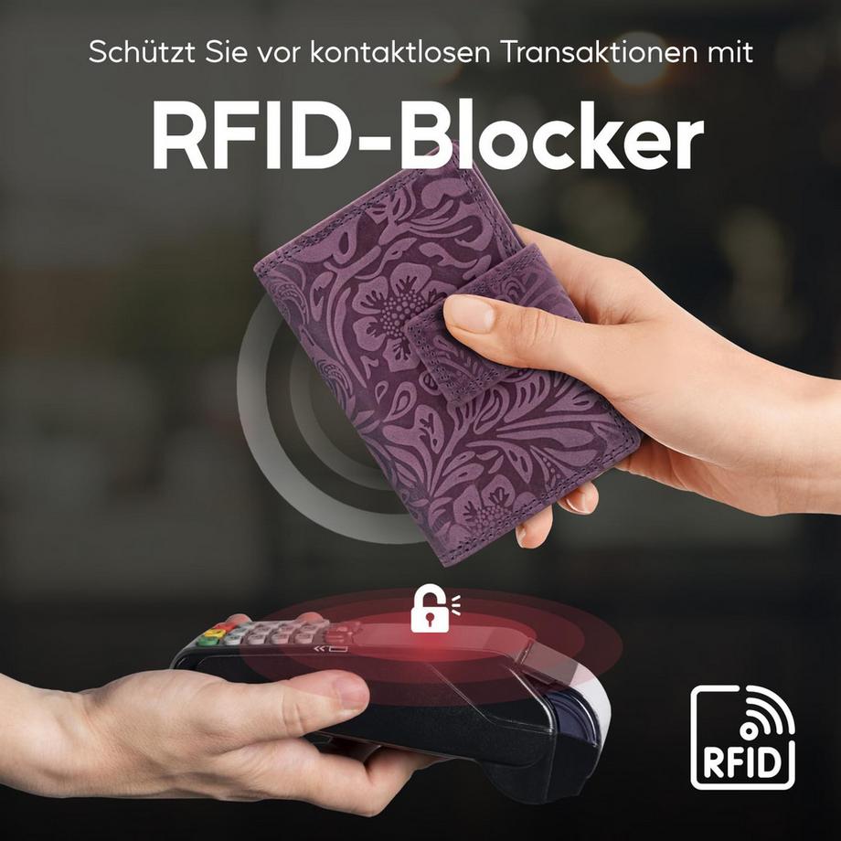 Only-bags.store  Portefeuille en cuir avec protection RFID 