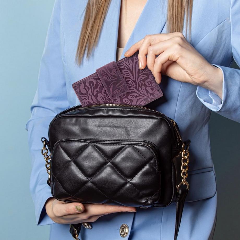 Only-bags.store  Portefeuille en cuir avec protection RFID 