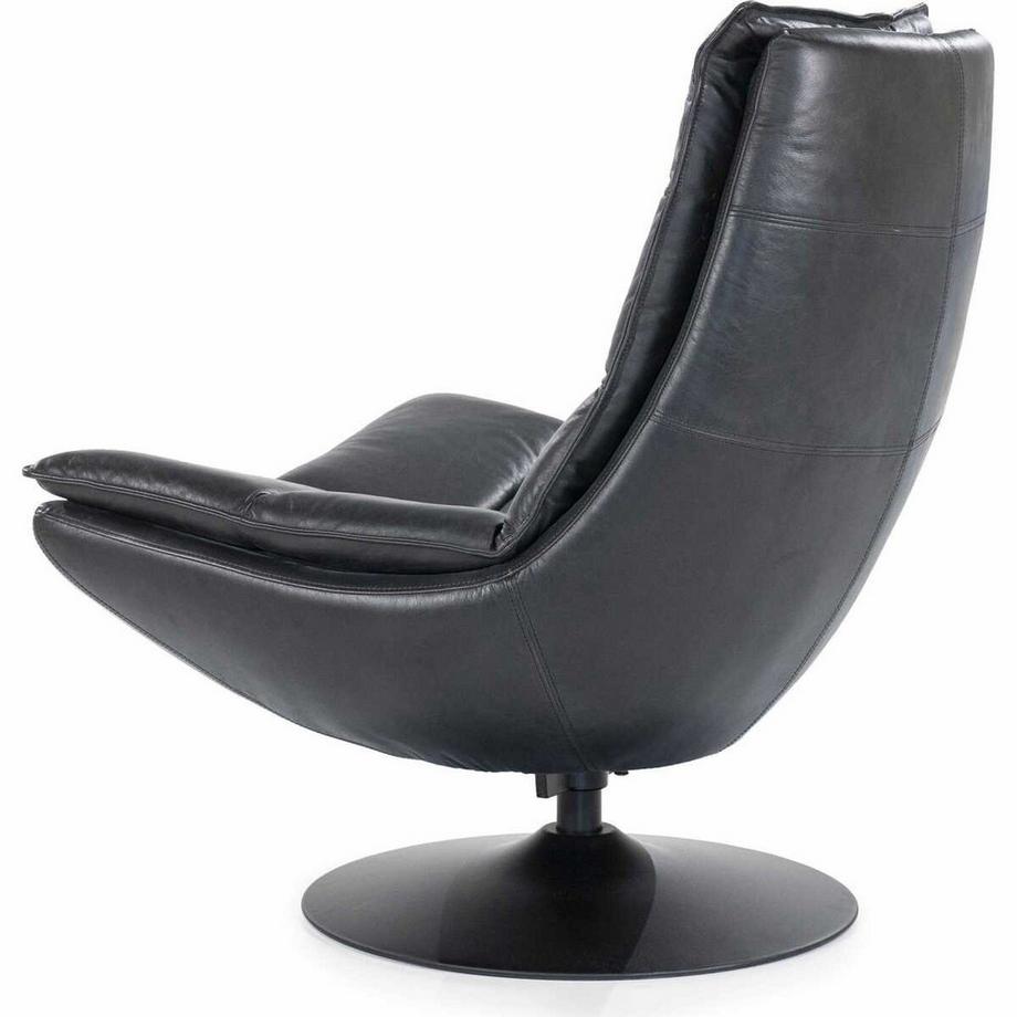 mutoni Fauteuil Sven cuir boho noir  