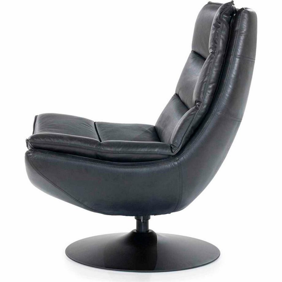 mutoni Fauteuil Sven cuir boho noir  
