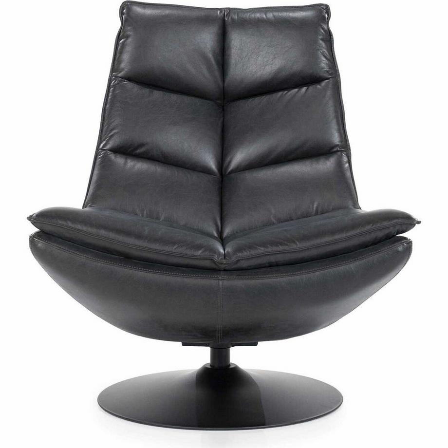 mutoni Fauteuil Sven cuir boho noir  