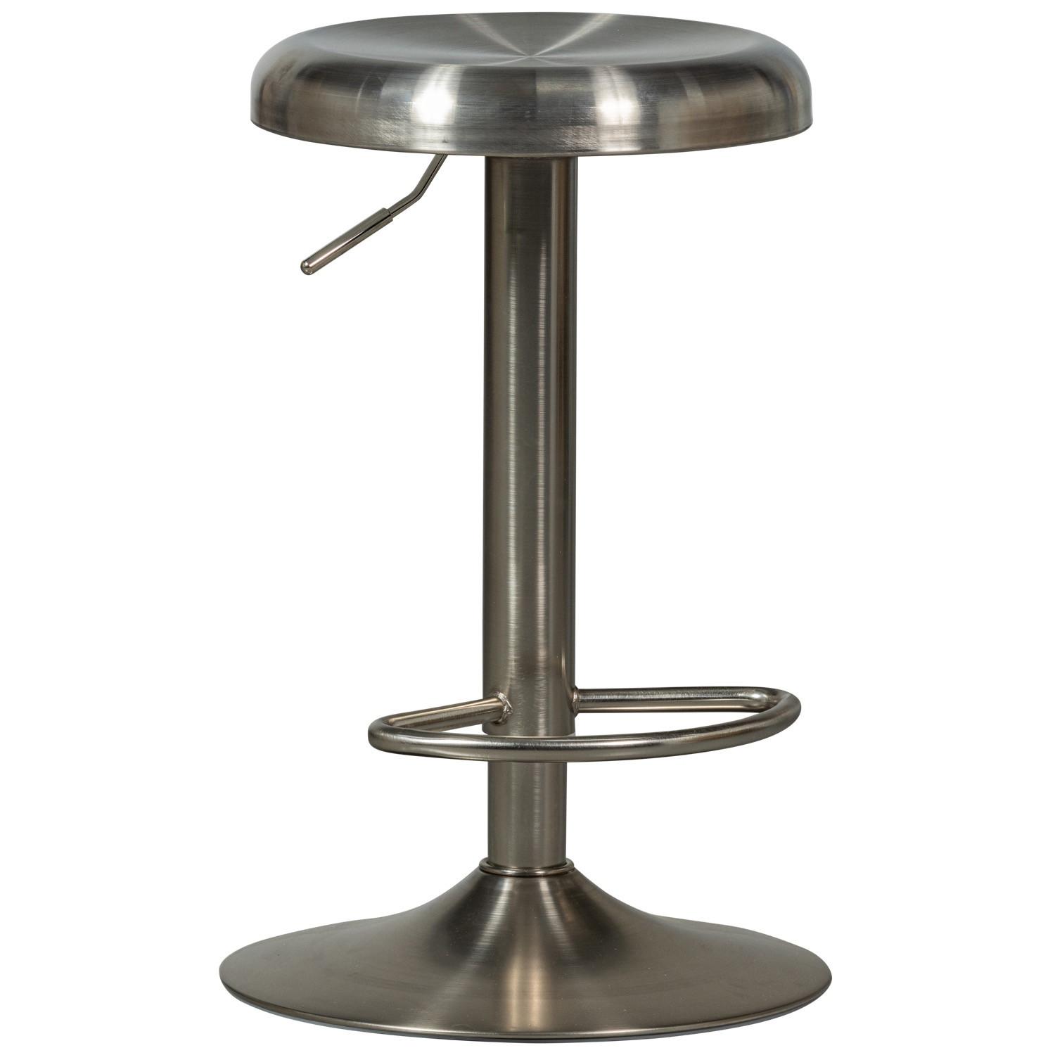 mutoni Tabouret de bar Isaac acier inoxydable argent  