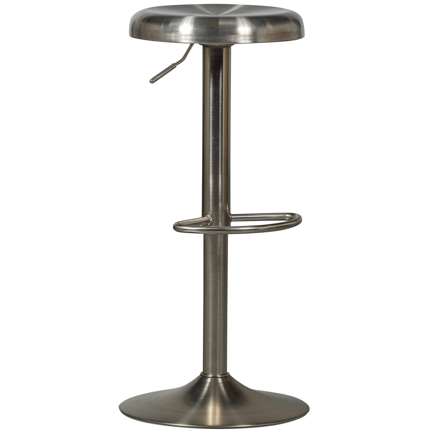 mutoni Tabouret de bar Isaac acier inoxydable argent  