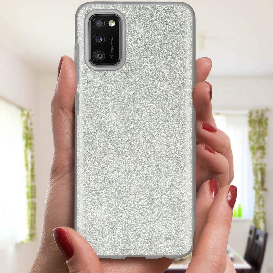 Avizar  Cover Paillette Samsung A41 rosso 