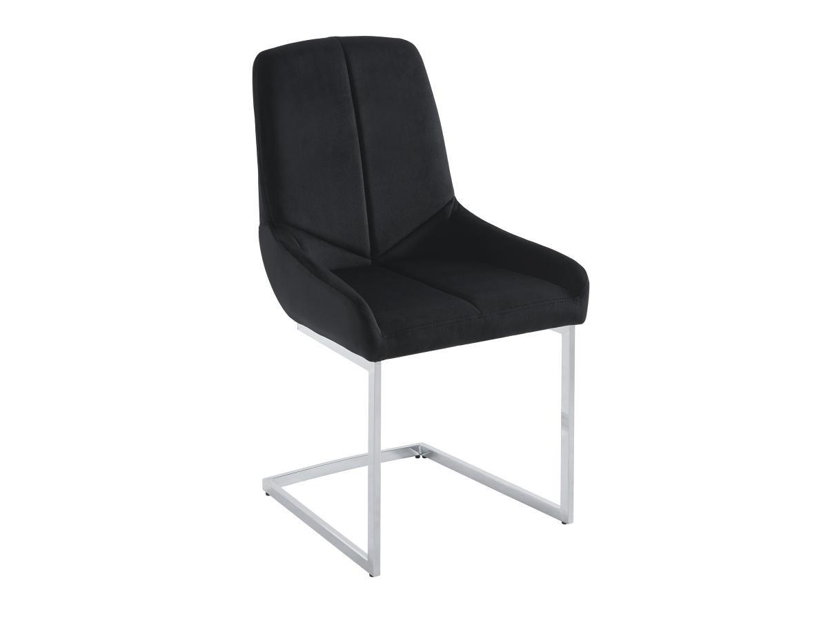 Vente-unique Lot de 2 chaises en velours et métal - Noir - BERLONA  
