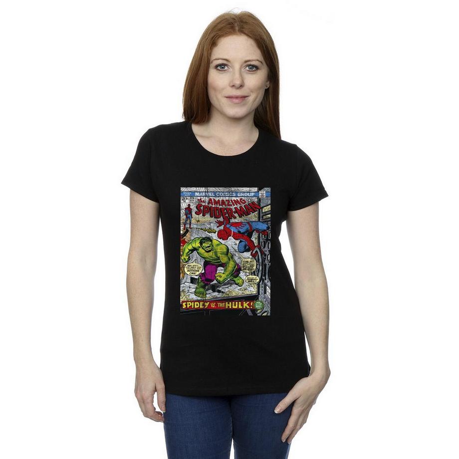 MARVEL Spider-Man vs The Hulk T-Shirt Couverture de Bande Dessinée  