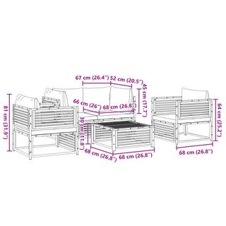 VidaXL set salotto da giardino Legno  