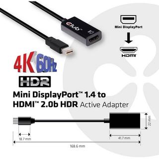 Club3D  Club 3D Mini DisplayPort 1.4 auf HDMI 2.0b HDR Aktiver Adapter 