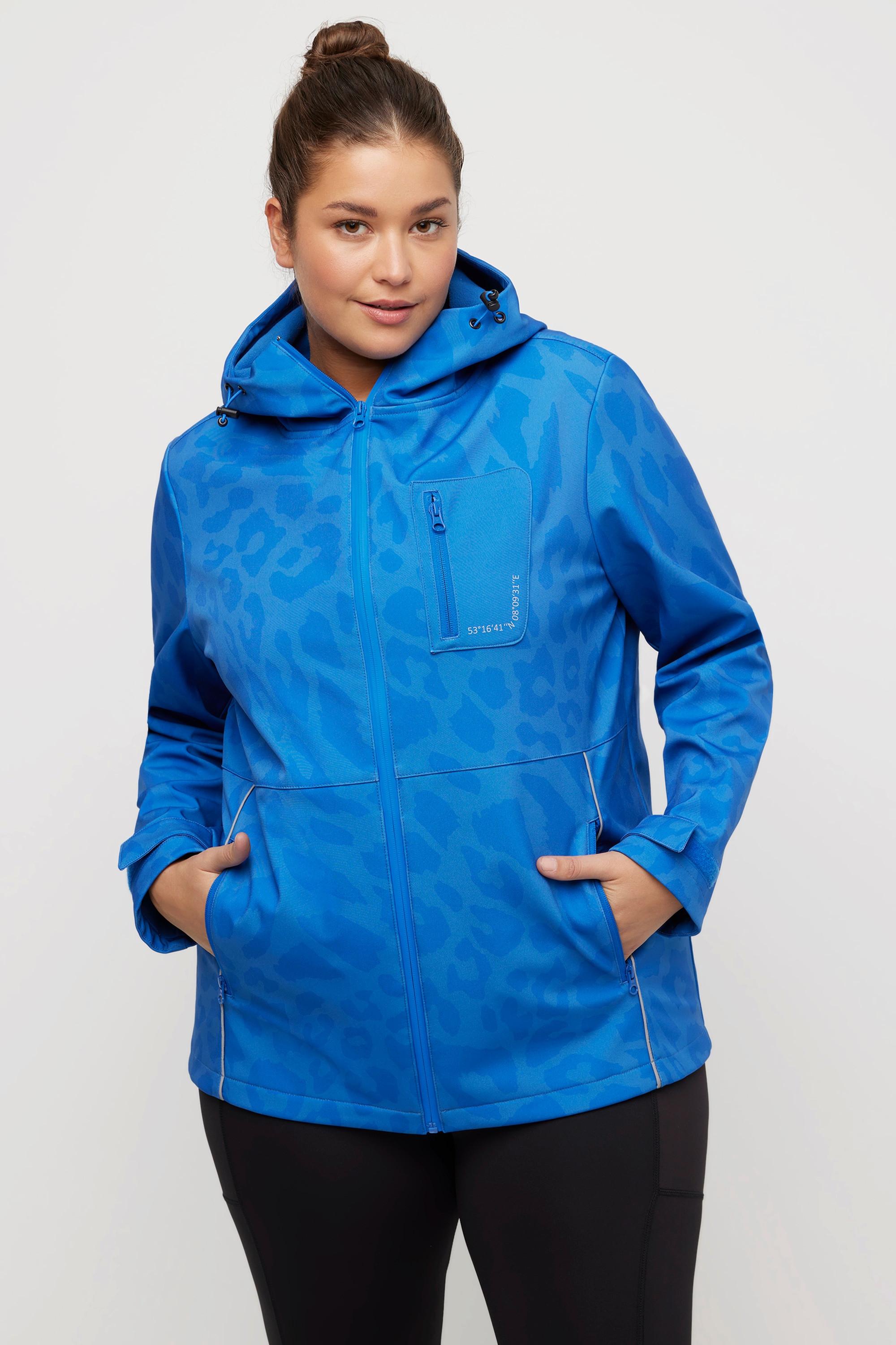 Ulla Popken  Veste softshell HYPAR, motif léopard tendance, imperméable 