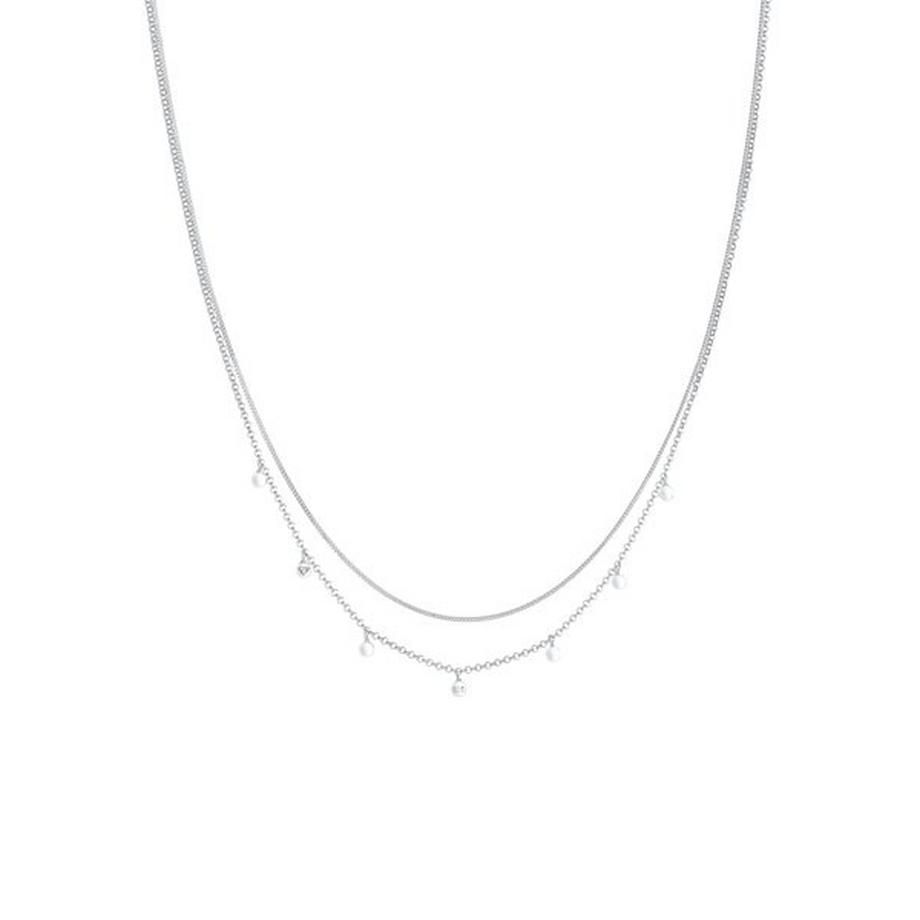 Elli  Halskette Layer Mini Plättchen Gehämmert 