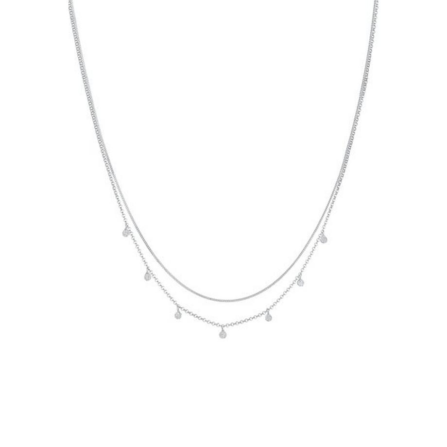 Elli  Halskette Layer Mini Plättchen Gehämmert 