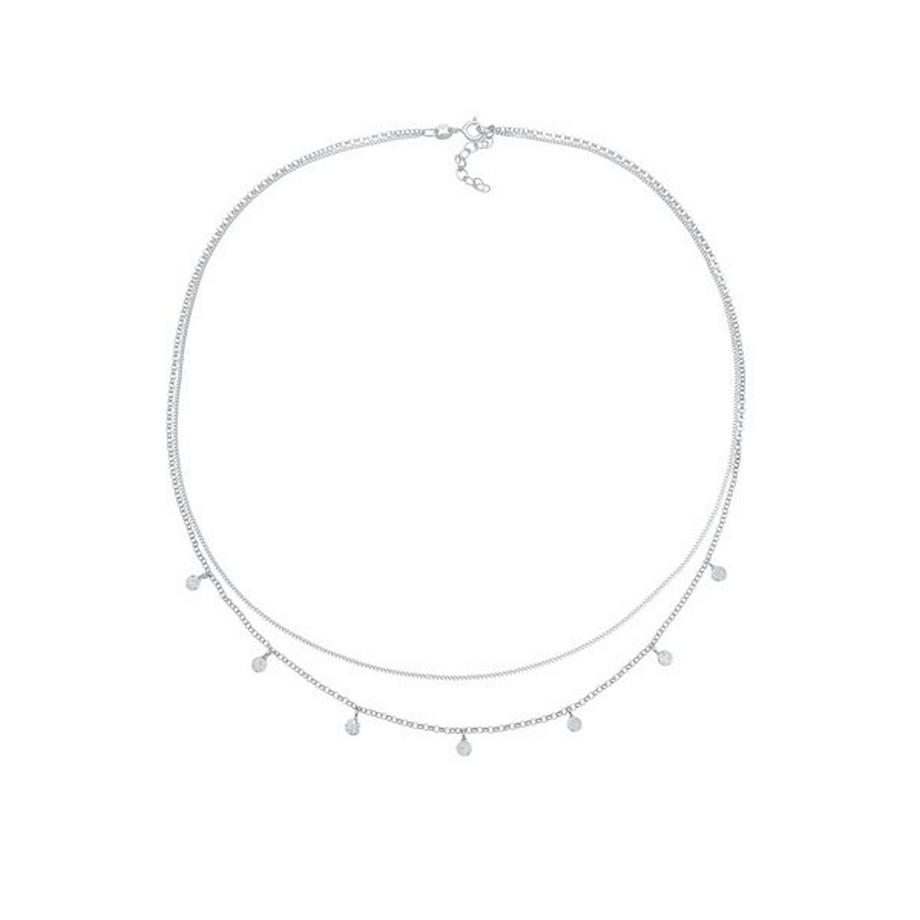 Elli  Halskette Layer Mini Plättchen Gehämmert 