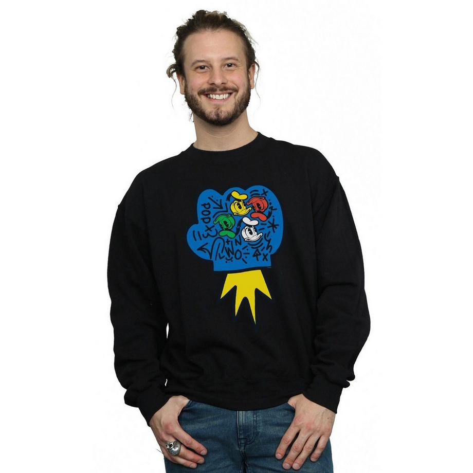 Disney Mickey Mouse Keith Haring Felpa Stampata  