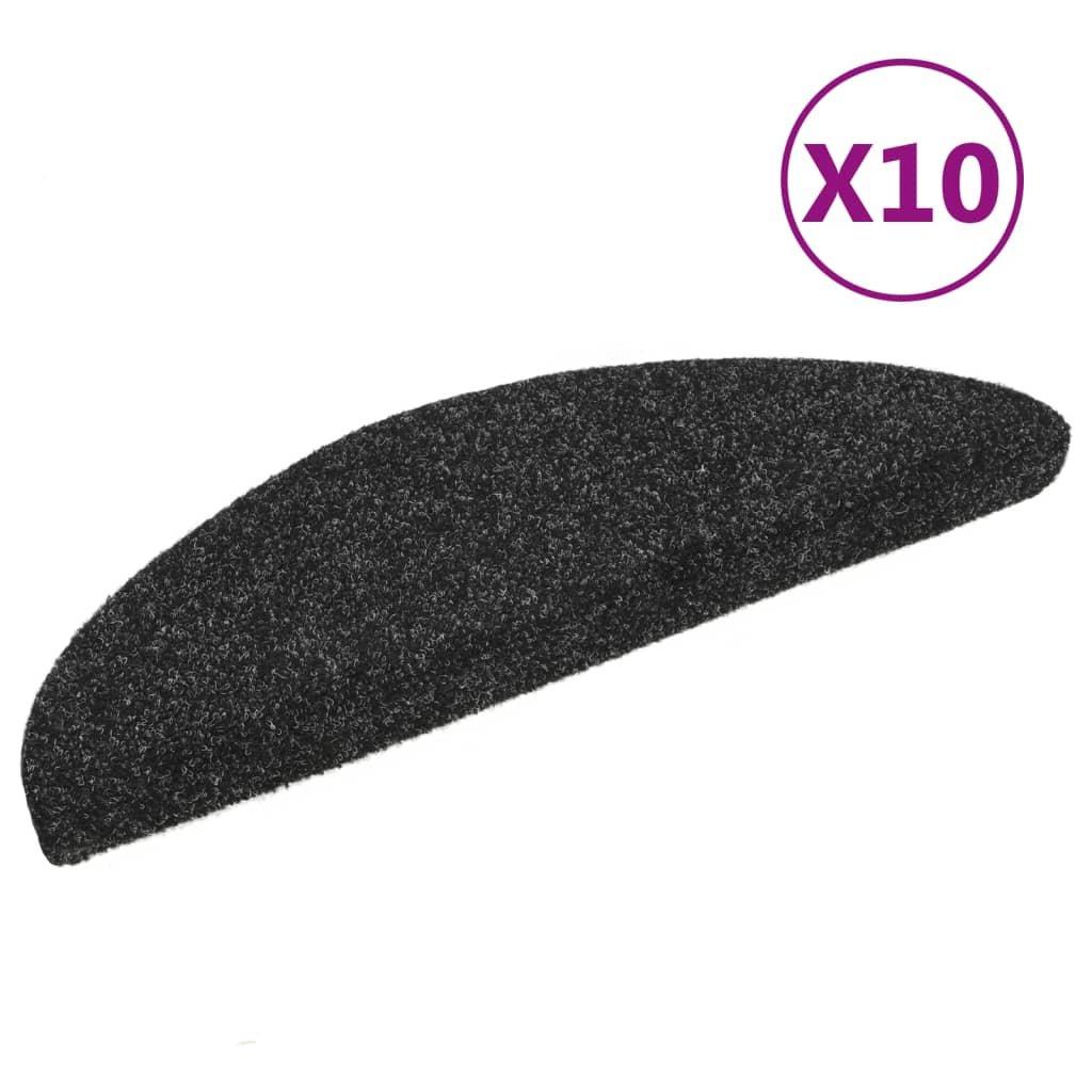 VidaXL Tapis autoadhésifs de marches 10pcs aiguilleté polypropylène  