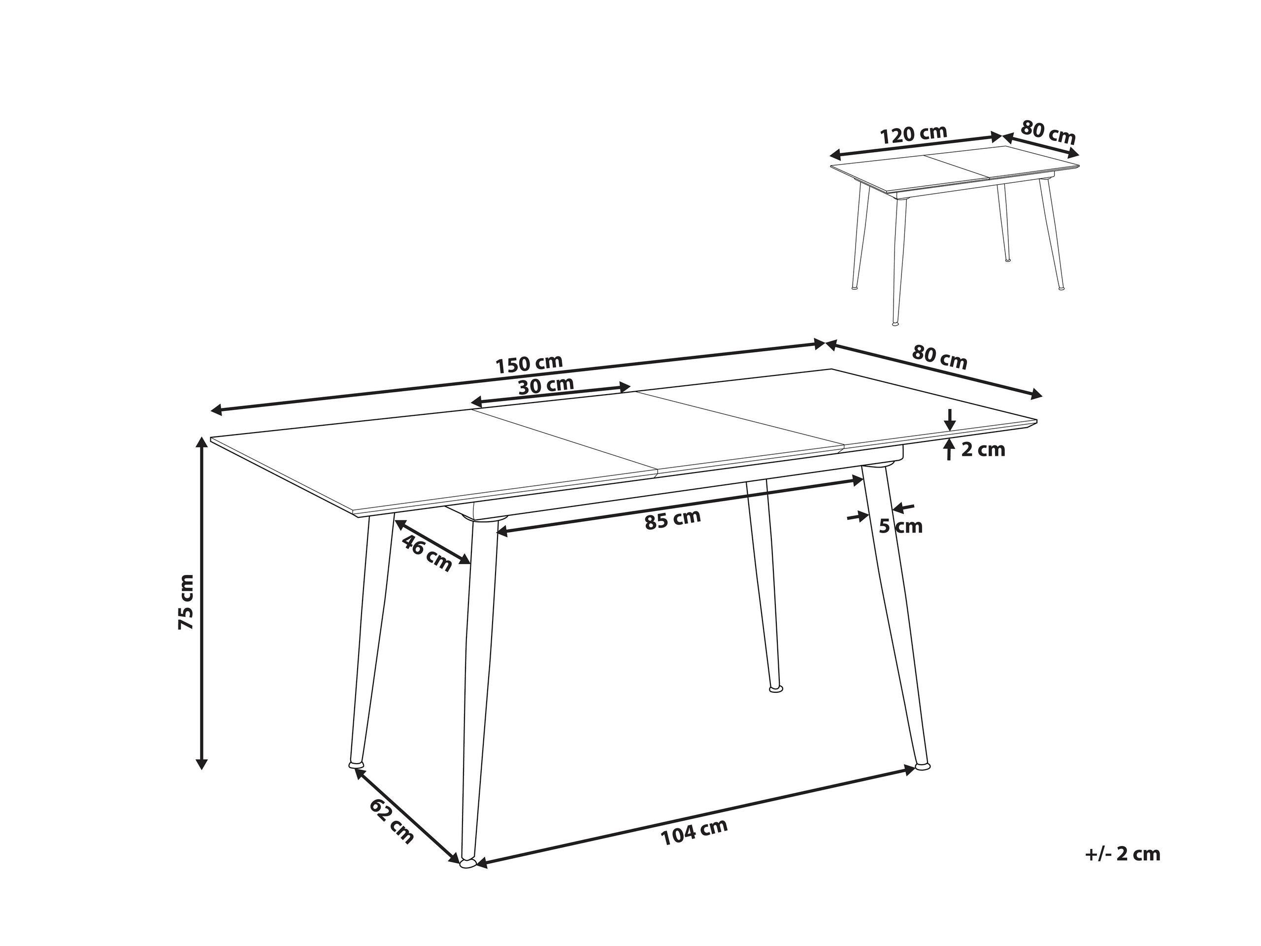 Beliani Table de repas en MDF Glamour EFTALIA  