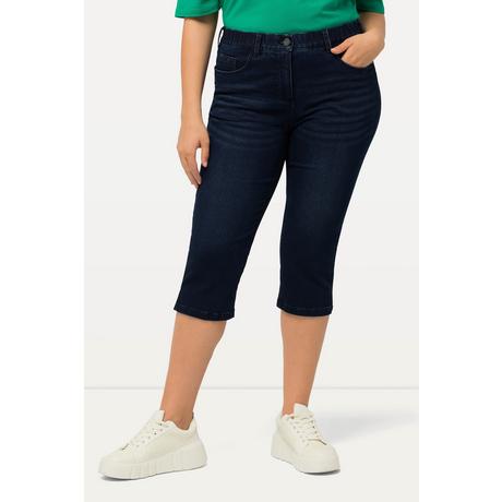 Ulla Popken  Capri Jeans Sarah, schmale 5-Pocket-Form, Saumschlitz 